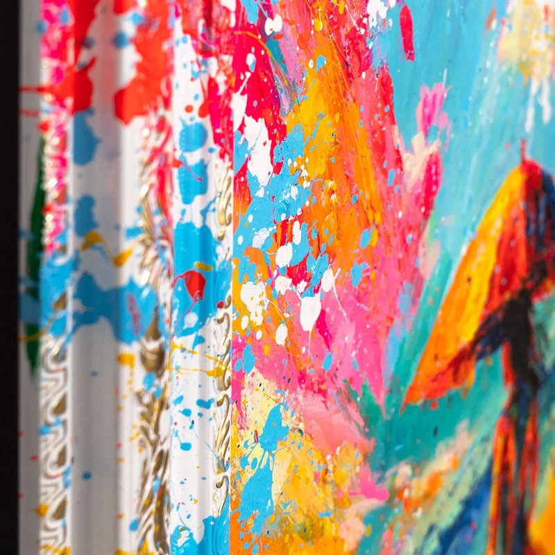Handgemaltes Acrylbild "Sonne entgegen" – Strahlende Abstraktion