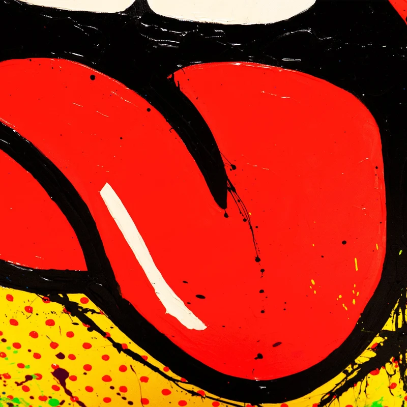 Handgemaltes Acrylbild "Wow" – Expressive Pop-Art Kunst