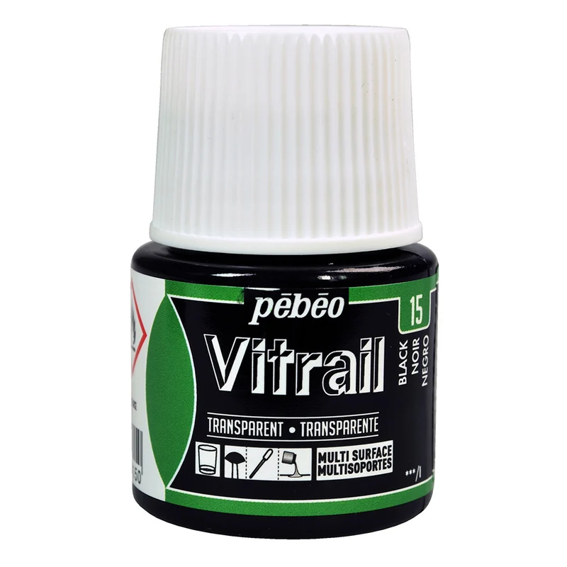 Pebeo - Vitrail - Glass & Tile Paint - Black - 45ml