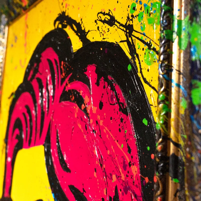 Handgemaltes Acrylbild "Miss Wow" – Moderne Pop-Art Porträtkunst