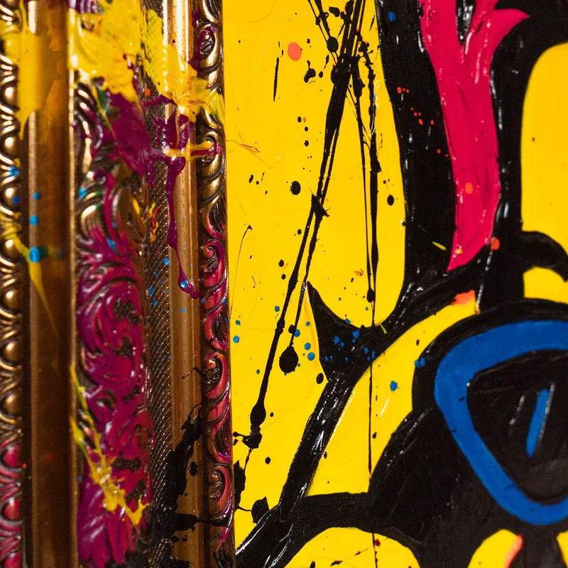 Handgemaltes Acrylbild "Miss Wow" – Moderne Pop-Art Porträtkunst