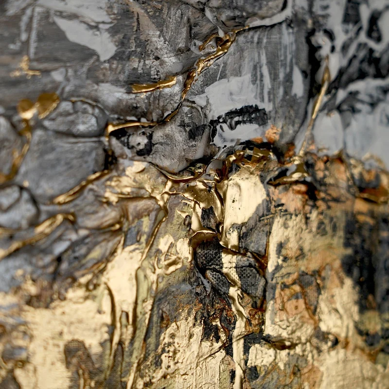 Abstrakte Leinwandbilder – Modernes Kunstwerk mit Acrylfarben mit Rahmen