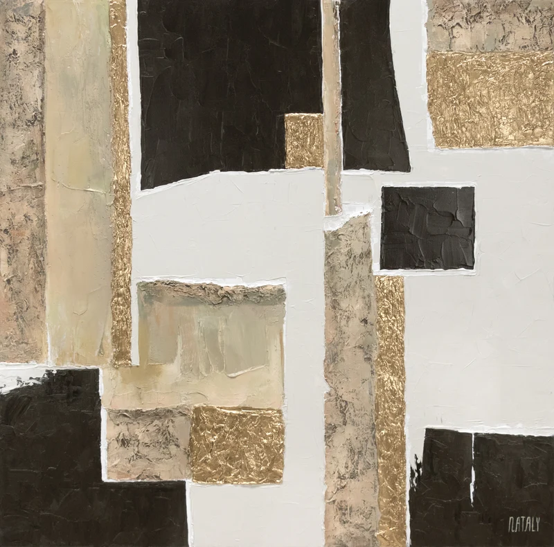 Handgemalte bilder auf leinwand für wohnzimmer "Charakter" 100x100cm