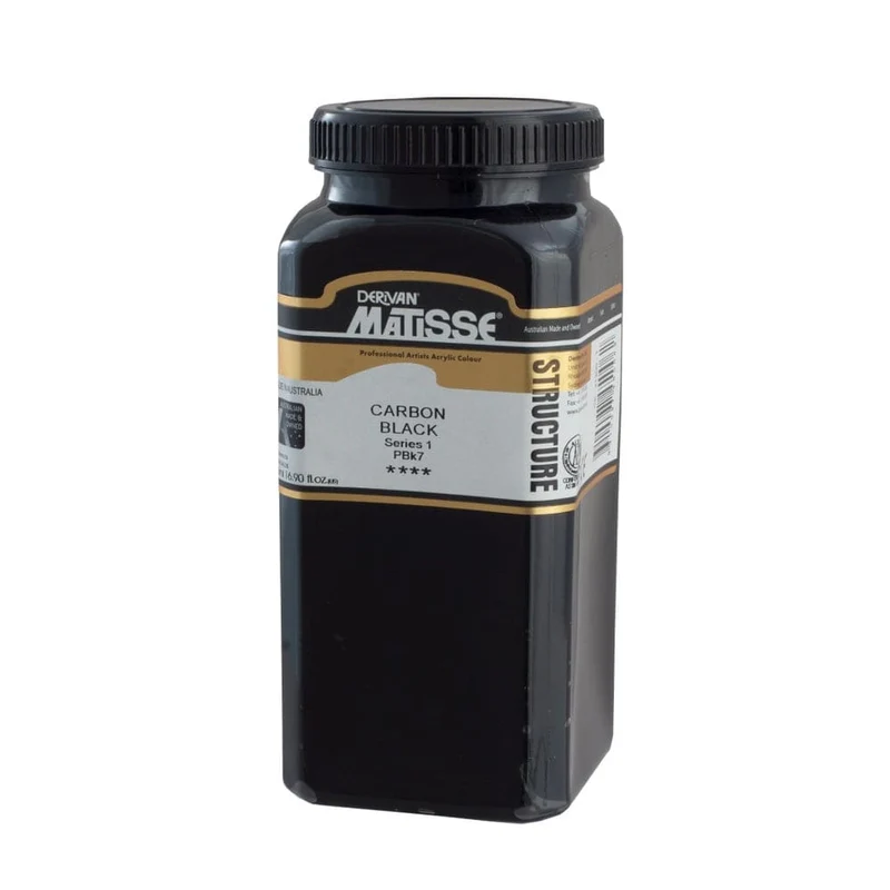 Derivan Matisse Professional Artists Acrylic Structure Carbon Black 500ml