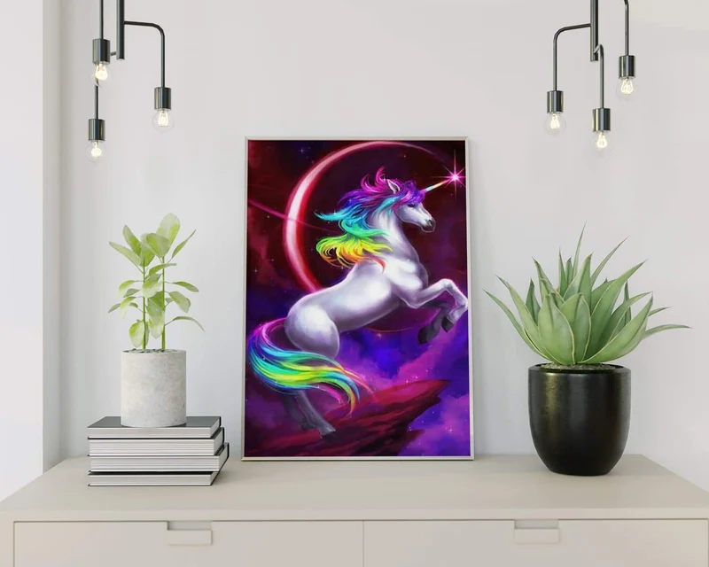 Malen nach Zahlen Buntes Einhorn
