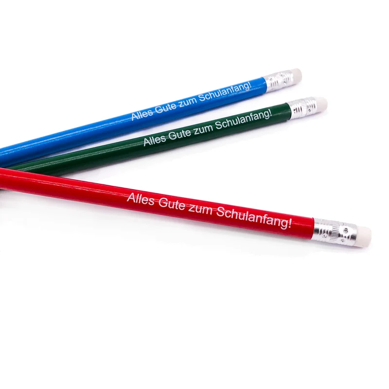 3er Bleistiftset mit Aufdruck "Alles Gute zum Schulanfang"