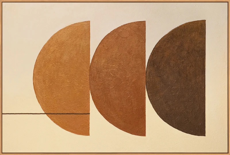 Handgemaltes Wandbild „Drei Horizonte“ geometrische Abstraktion auf Leinwand