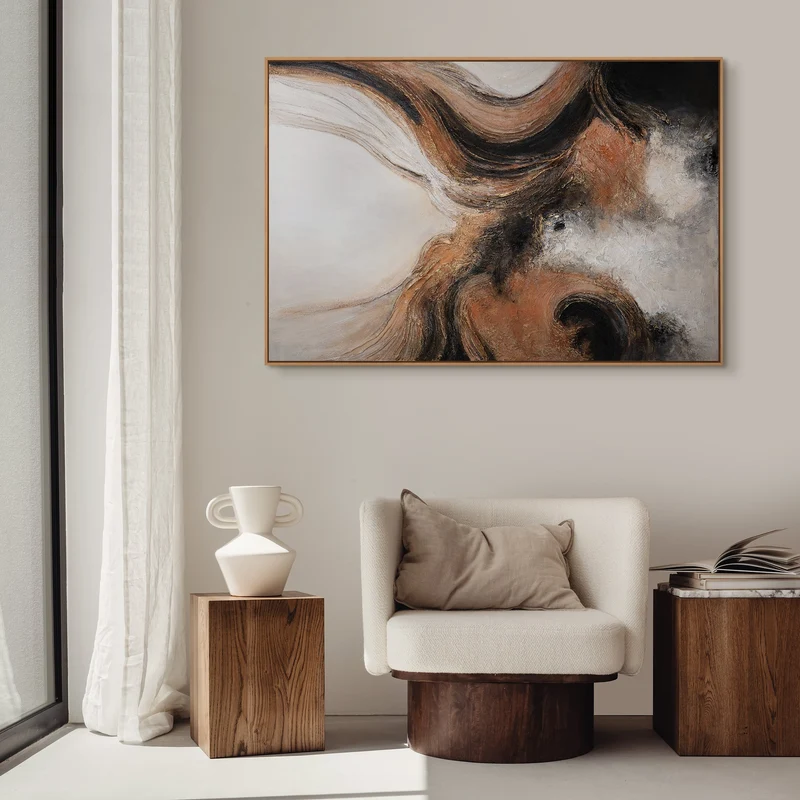 Modernes Acrylbild „Element in Bewegung“ abstrakte Wandkunst mit Struktur