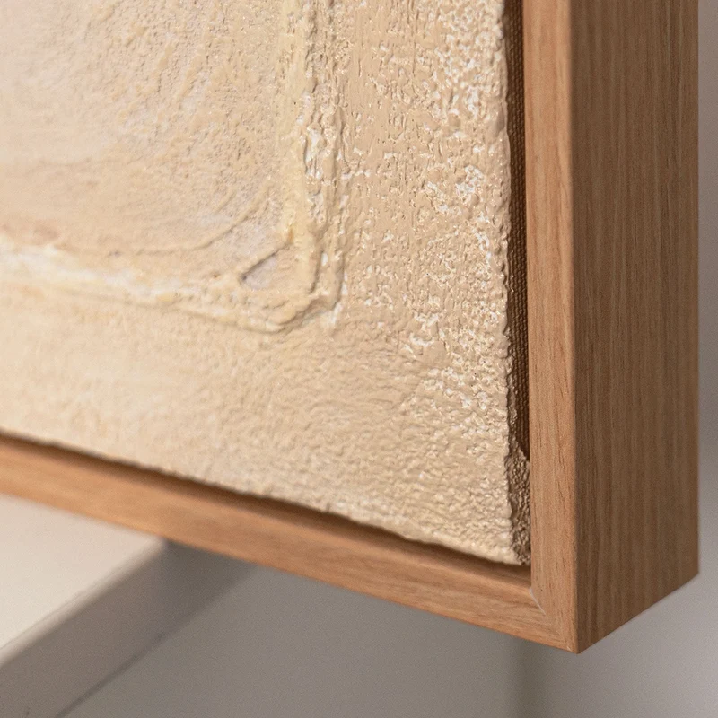 Luxus Beige Bilder Wohnzimmer Modern | Handgemaltes Wandbilder Set mit Rahmeb