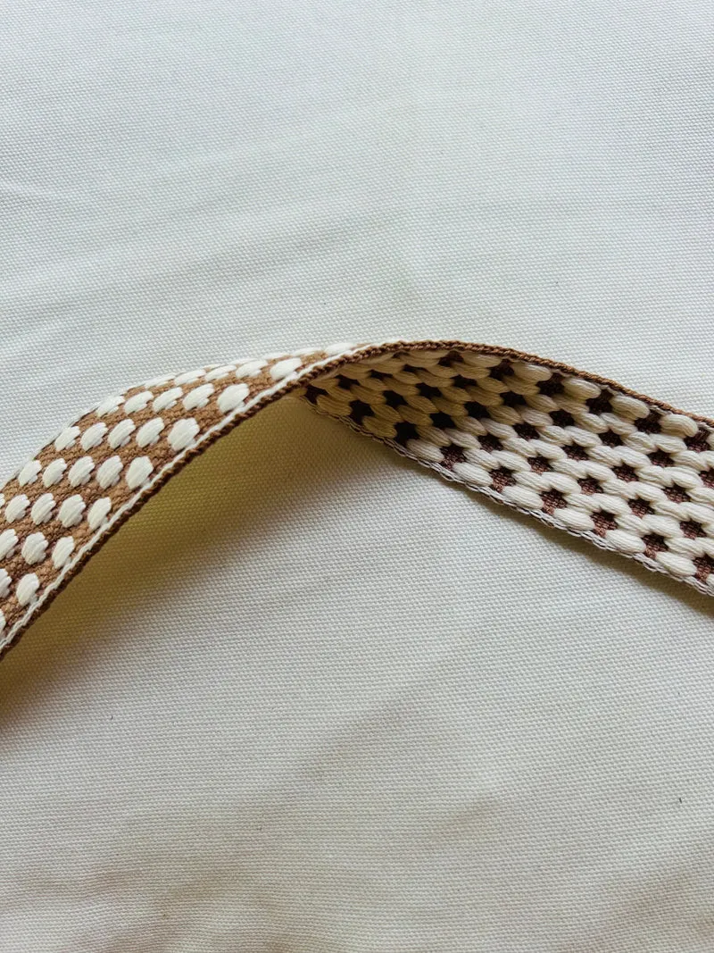 Gurtband Baumwolle 3,8cm Muster beige