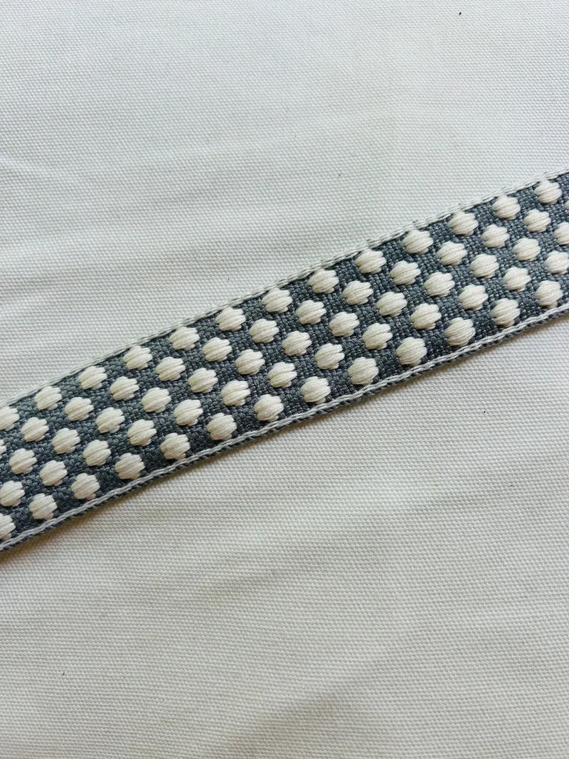 Gurtband Baumwolle 3,8cm Muster grau