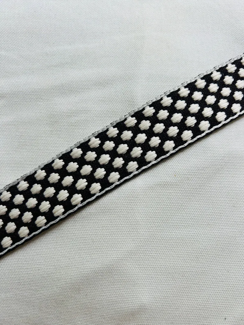 Gurtband Baumwolle 3,8cm Muster schwarz