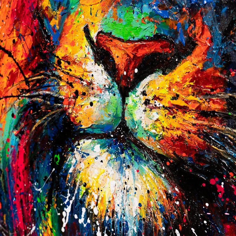 Modernes handgemaltes Acrylbild "König der Farben"