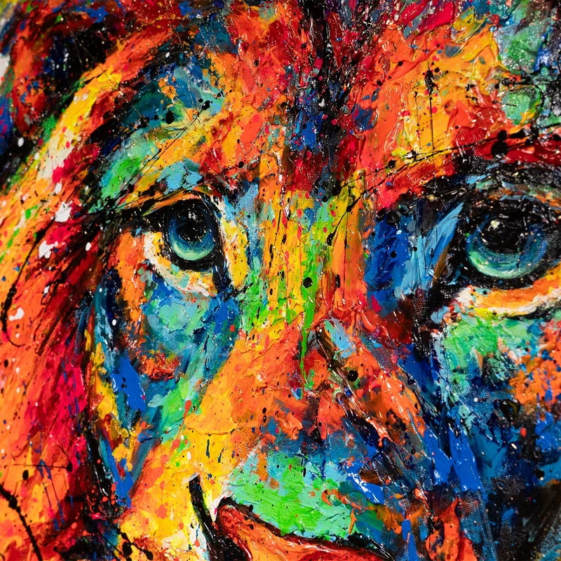 Modernes handgemaltes Acrylbild "König der Farben"