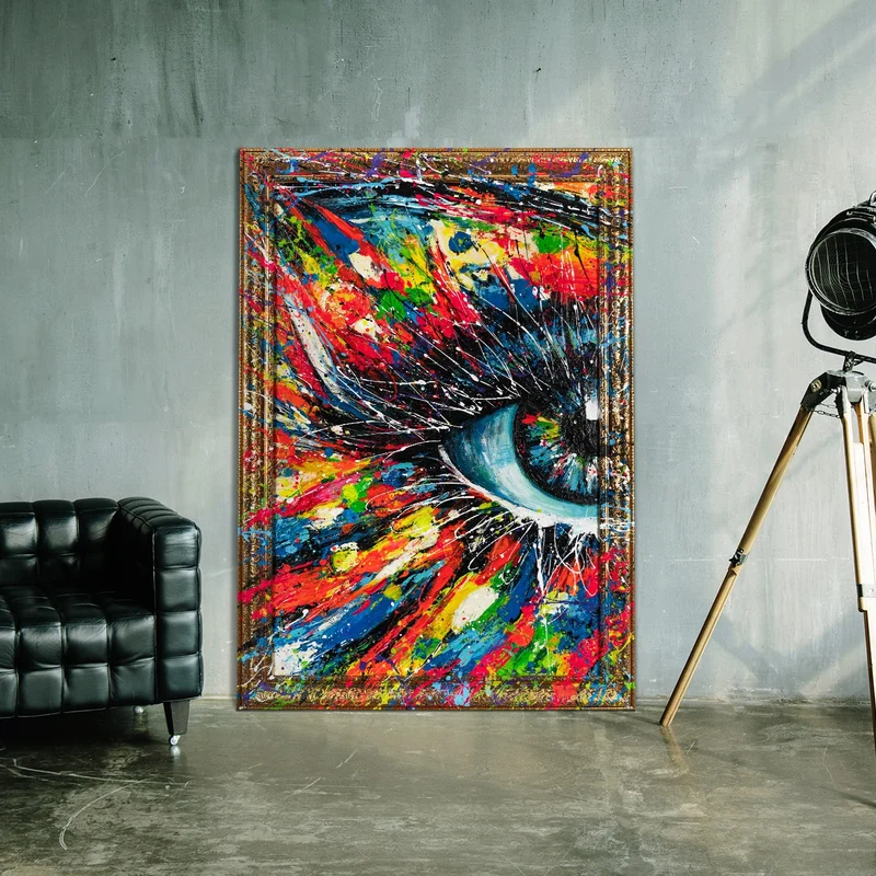 Handgemaltes Kunst moderne Bilder Pop Art "Energie des Blicks"