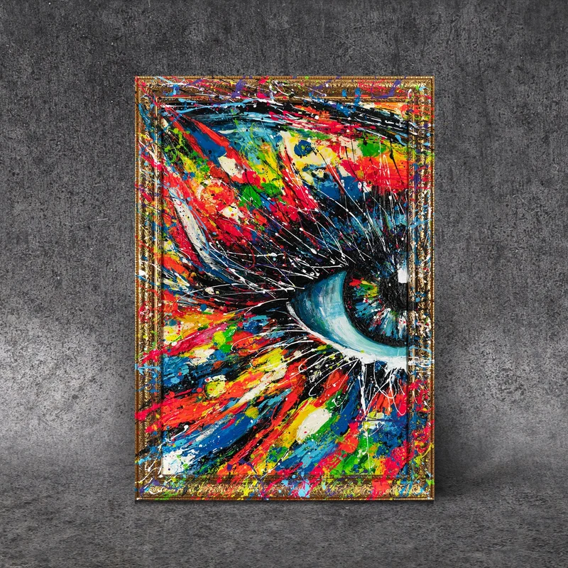 Handgemaltes Kunst moderne Bilder Pop Art "Energie des Blicks"