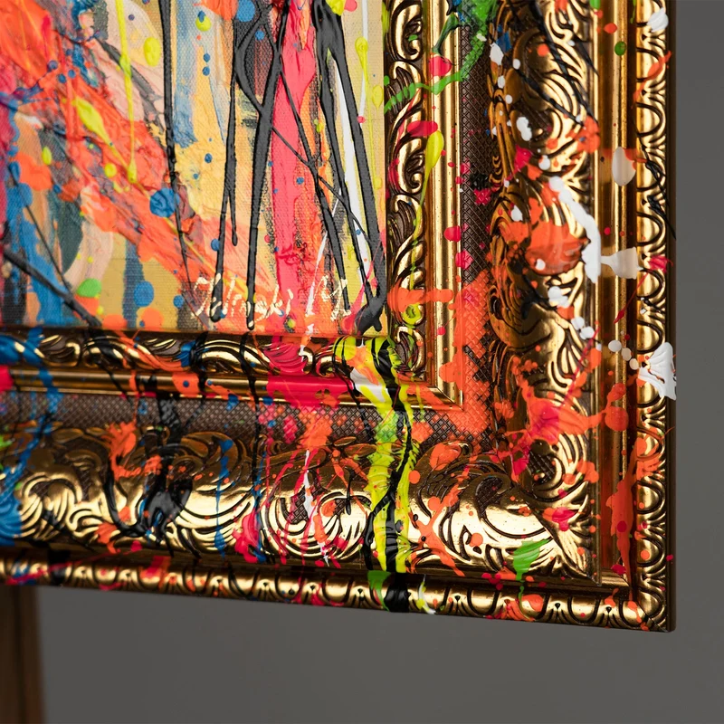 Handgemaltes Leinwandbilder Pop Art "Farben der Leidenschaft"
