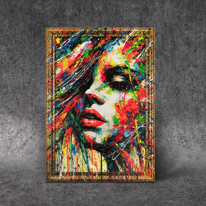 Handgemalte Bilder auf Leinwand mit Rahmen "Die Farben der Passion"
