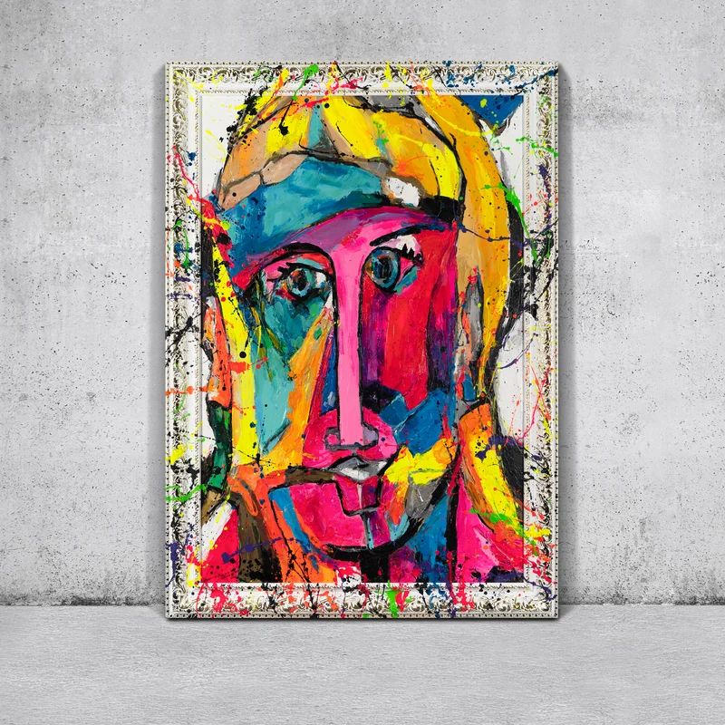 Handgemaltes abstrakte Gesichter Pop Art "Emotionen der Farben"
