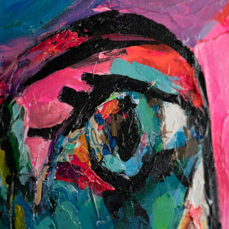 Handgemaltes abstrakte Gesichter Pop Art "Emotionen der Farben"