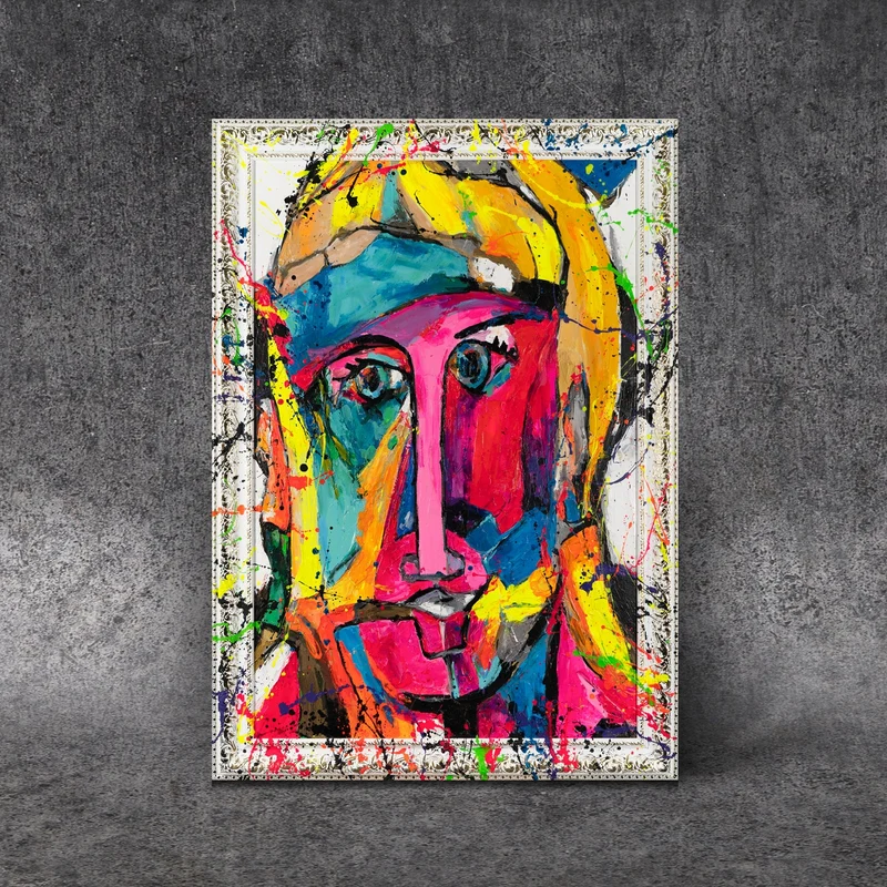 Handgemaltes abstrakte Gesichter Pop Art "Emotionen der Farben"