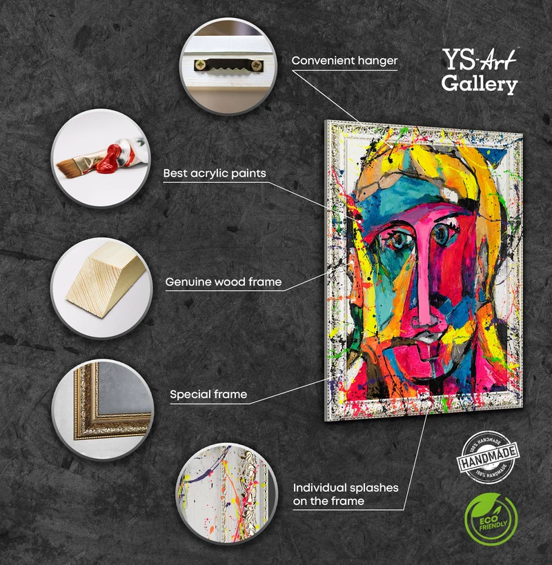 Handgemaltes abstrakte Gesichter Pop Art "Emotionen der Farben"