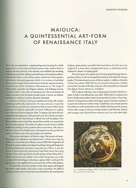 TIN-GLAZE AND IMAGE CULTURE - The MAK Maiolica Collection