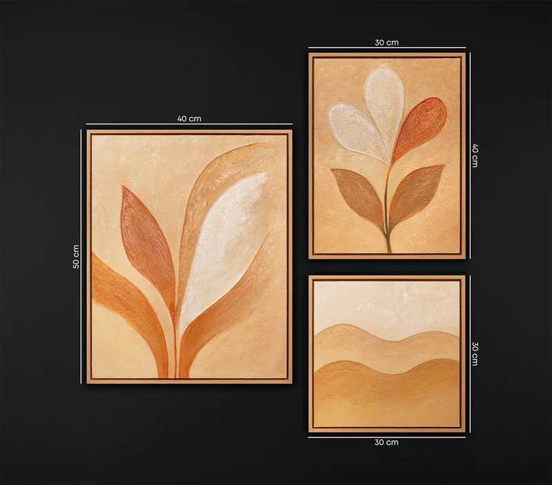 Bilder set mit Rahmen florales Motiv Moderne Gemälde für Wohnzimmer