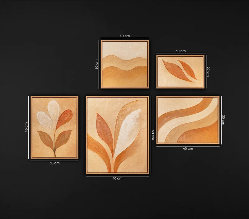 Bilder set mit Rahmen florales Motiv Moderne Gemälde für Wohnzimmer