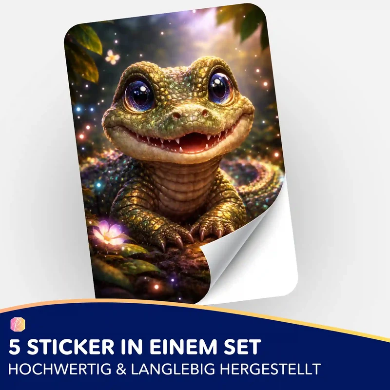 Aufkleber 5er-Set - Uraltes Lächeln