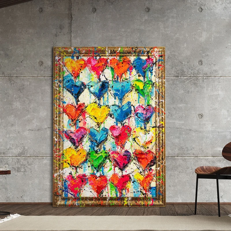 Handgemaltes Herzen modern art Pop Art "Palette der Liebe"