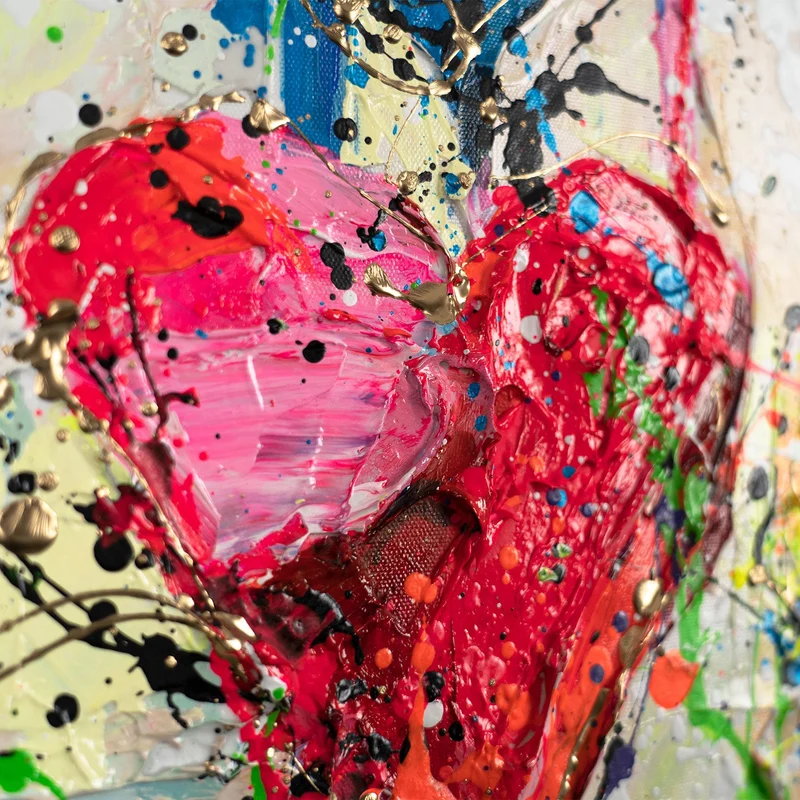 Handgemaltes Herzen modern art Pop Art "Palette der Liebe"