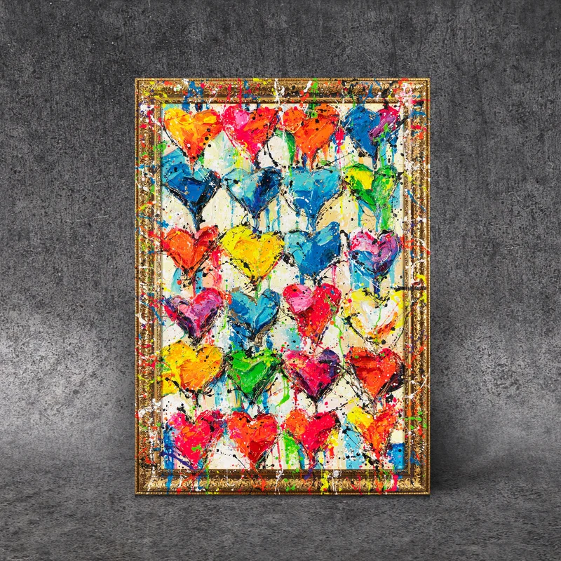 Handgemaltes Herzen modern art Pop Art "Palette der Liebe"