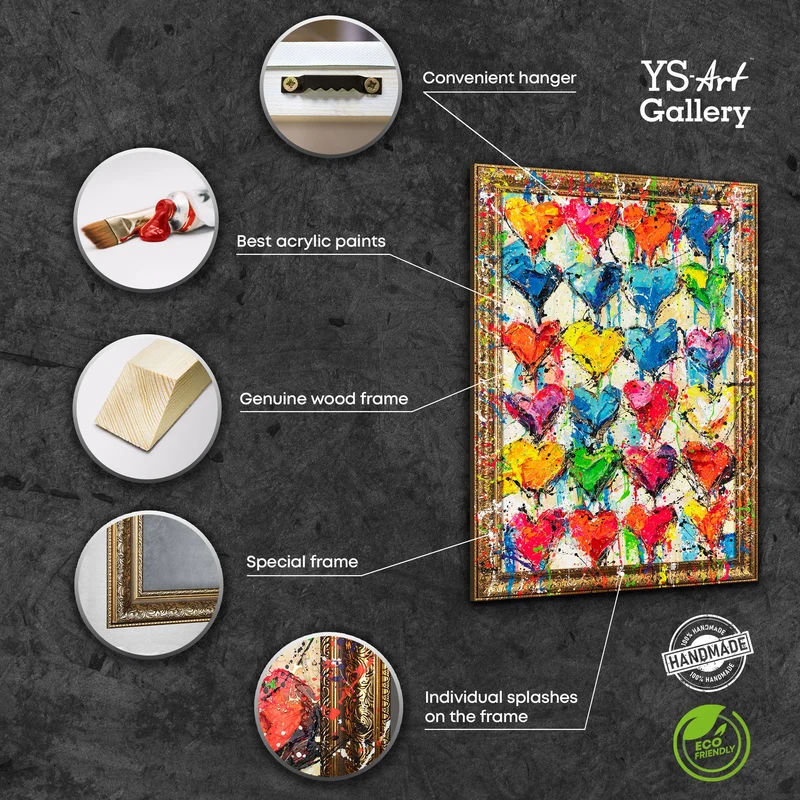 Handgemaltes Herzen modern art Pop Art "Palette der Liebe"
