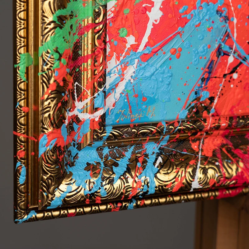 Handgemaltes Porträt Pop Art "Abstrakte Muse"