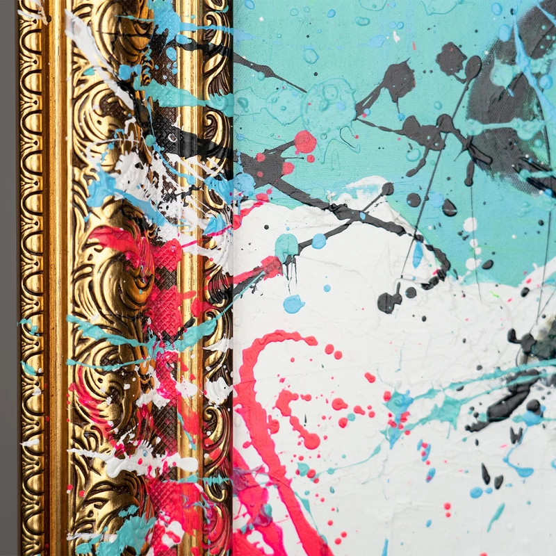 Handgemaltes Porträt Pop Art "Abstrakte Muse"