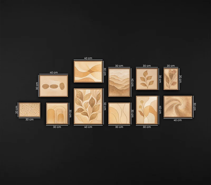 Handgemaltes Kunstbilder Leinwandbilder modern Set Praxis „Rascheln des Laubs“