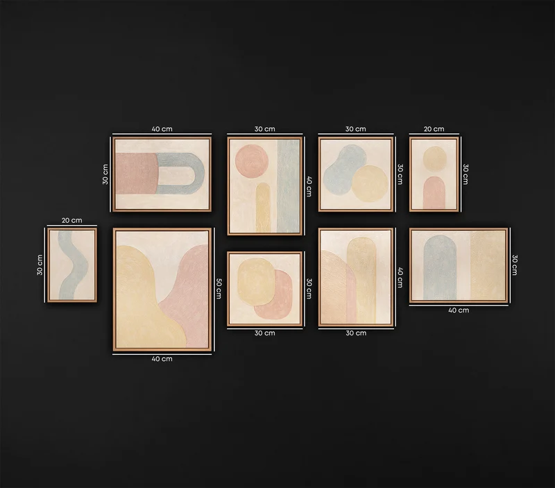 Handgemaltes Kunstbilder Wandbilder mehrteilig Set Praxis „Verschmelzung der Farbtöne“