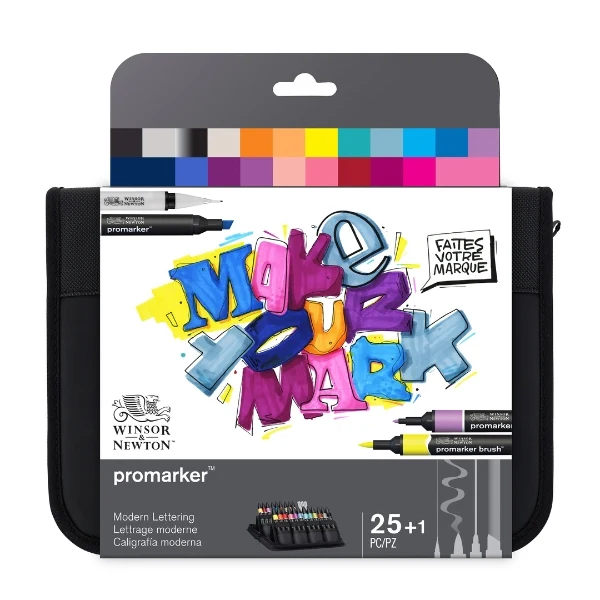 Winsor & Newton - ProMarker Mixed Set Modern Lettering Wallet 25+1