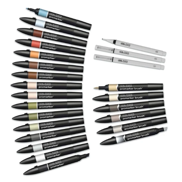 Winsor & Newton - ProMarker Mixed Set Interiors Wallet 25+1