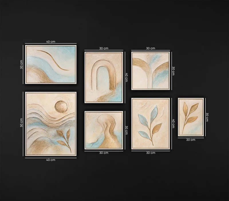Kleine Bilder set texturierte Abstrakte Landschaft kunst auf Leinwand mit Rahmen