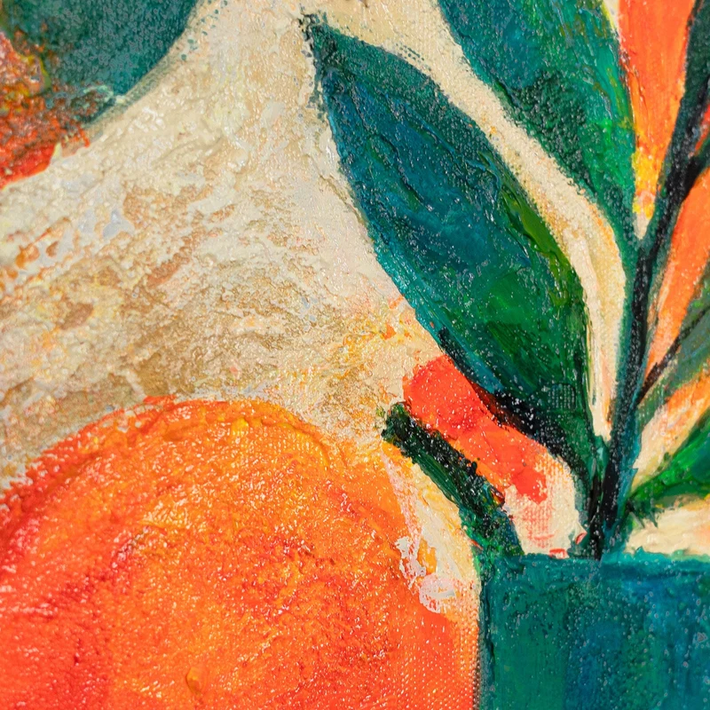 Bilder set wohnzimmer mit Rahmen Acrylbilder Handgemalt portraet Frau Gelb Relief