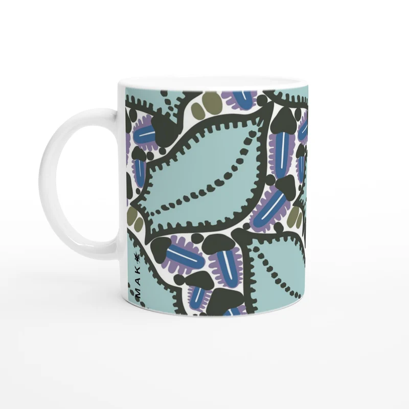 Keramiktasse Blätter