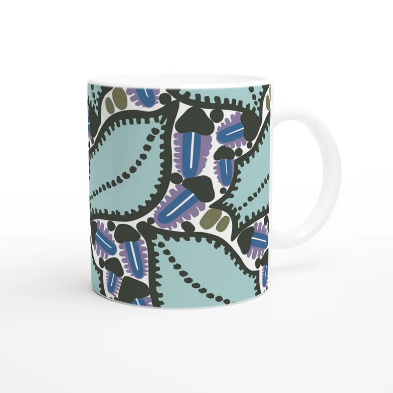 Keramiktasse Blätter