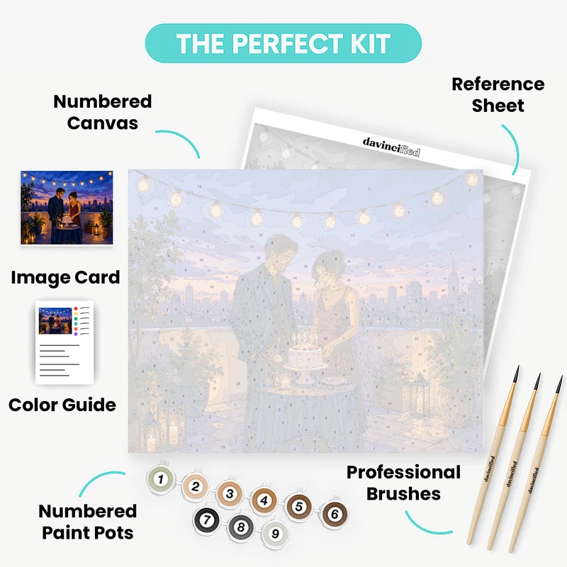 Rooftop Birthday Toast - Paint by Numbers Kit