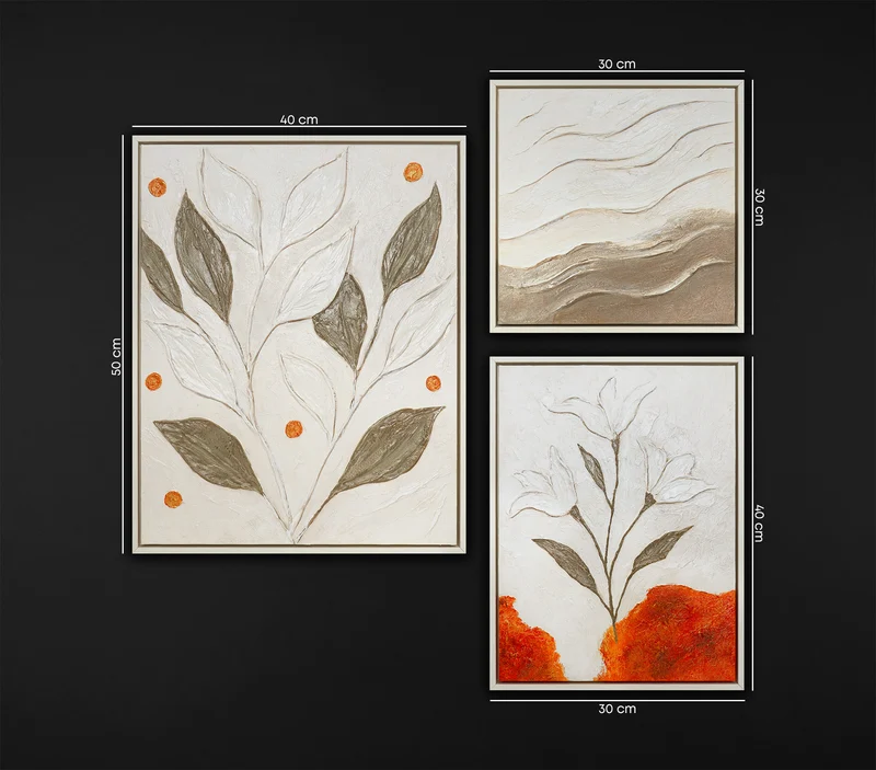 Set Bilderrahmen Acrylbilder Handgemalt farbenfrohe Abstrakte Kunst