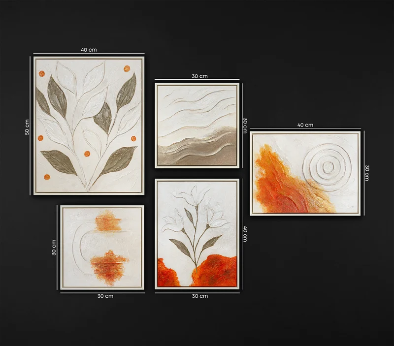 Set Bilderrahmen Acrylbilder Handgemalt farbenfrohe Abstrakte Kunst