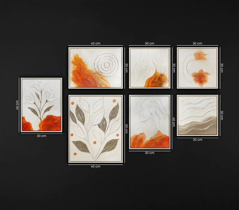 Set Bilderrahmen Acrylbilder Handgemalt farbenfrohe Abstrakte Kunst