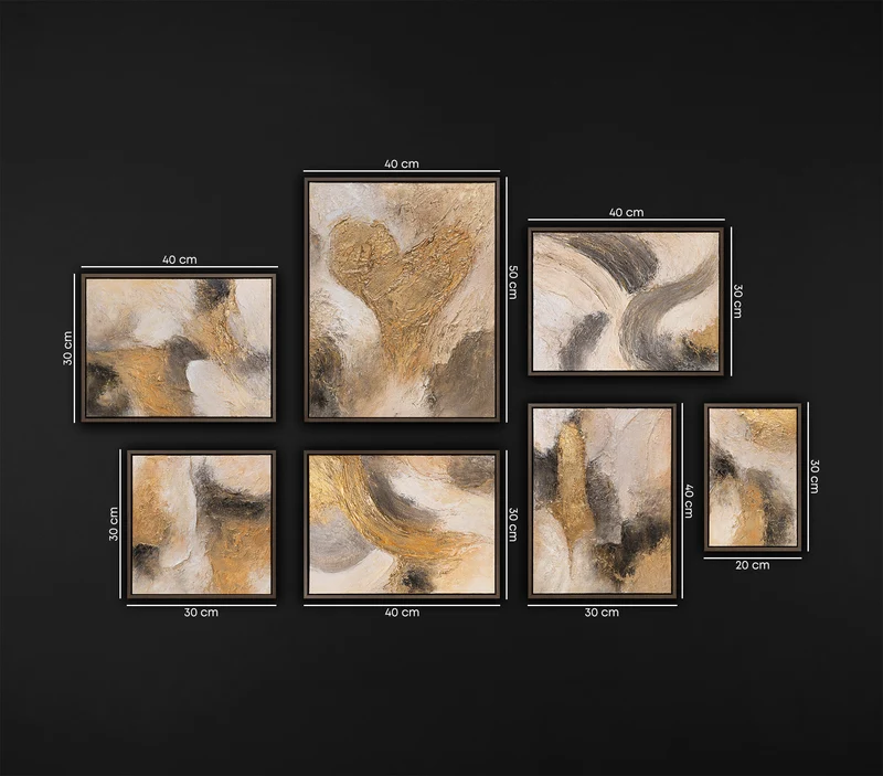 Bilder set wohnzimmer mit Rahmen Acrylbilder handgemalt abstract