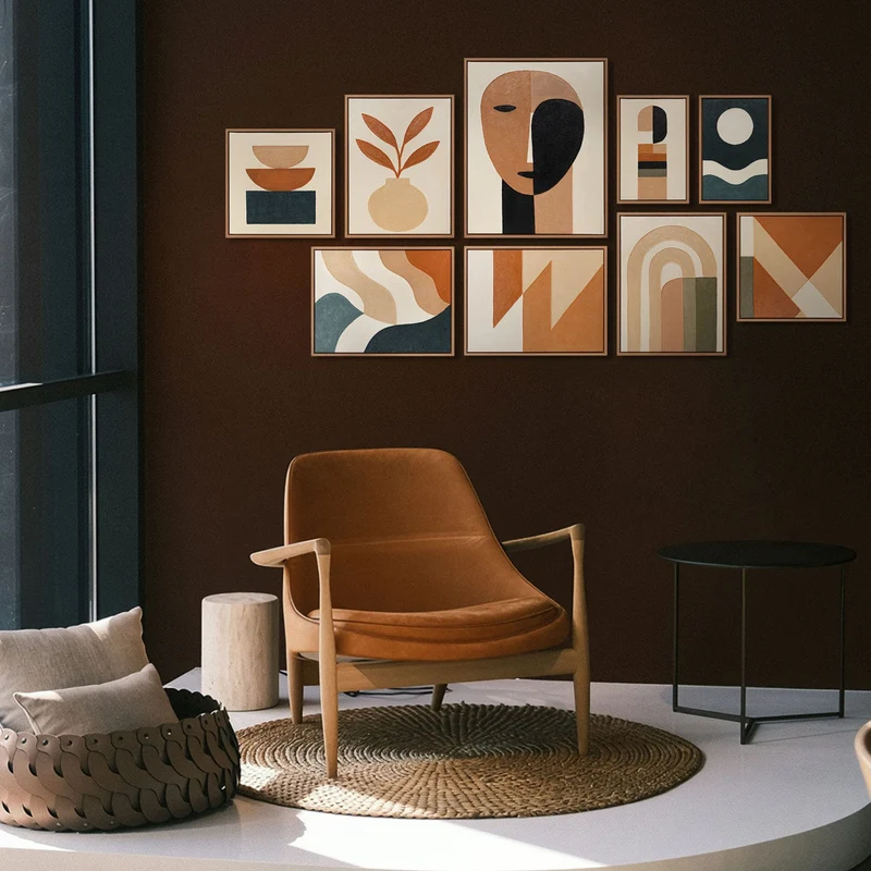 Abstrakte kunst modern Bilder set wand - Moderne Gemälde für Wohnzimmer